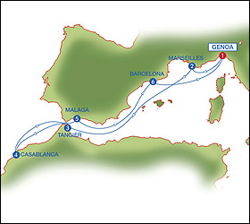 Christmas cruise route map