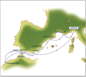 Iberian Coasts cruise route map