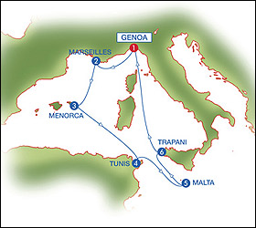 Med Highlights cruise route map