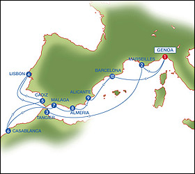Moorish Coasts cruise route map