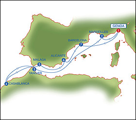 New Year's cruise route map