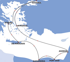 Greece & Turkey cruise route map